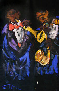 Stage Panels Two Jazzmen by E.J. Gold