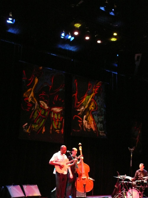 Photo of JazzArt installation at the Lionel Loueke concert at Mondavi Center for the Performing Arts