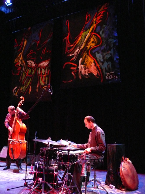 Photo of JazzArt installation at the Lionel Loueke concert at Mondavi Center for the Performing Arts