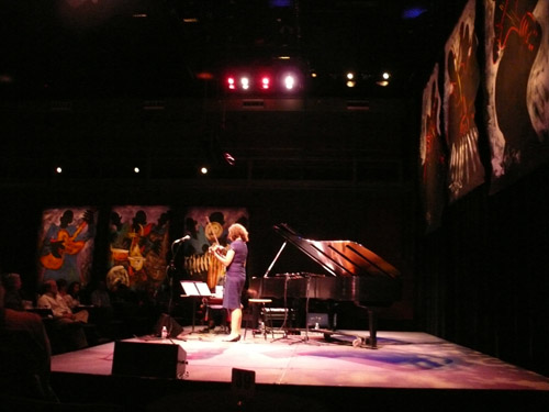 Photo of JazzArt installation at the Jenny Scheinman concert at Mondavi Center for the Performing Arts